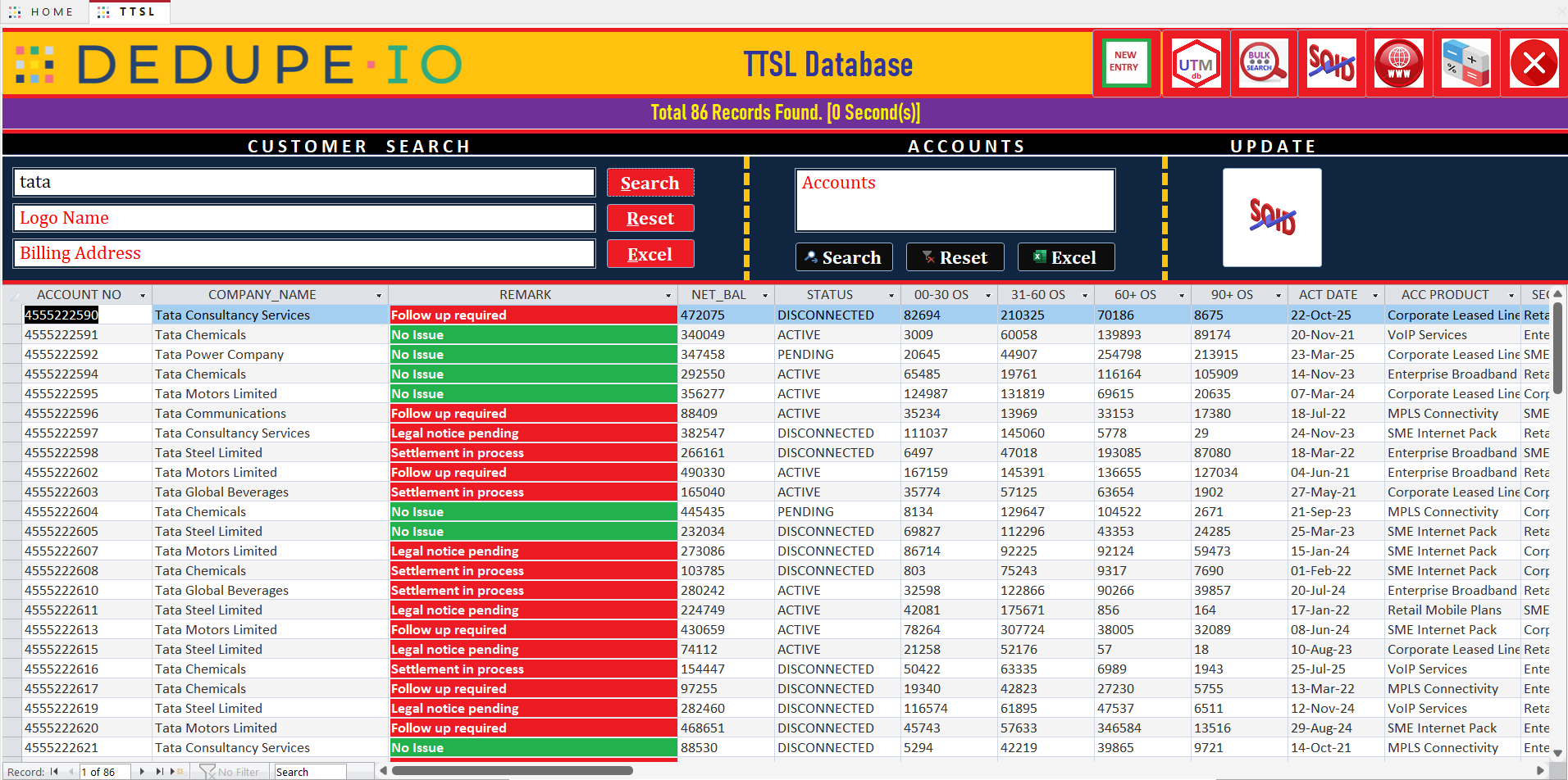 DEDUPE-IO TTSL Database Dedupe - Advanced duplicate detection system